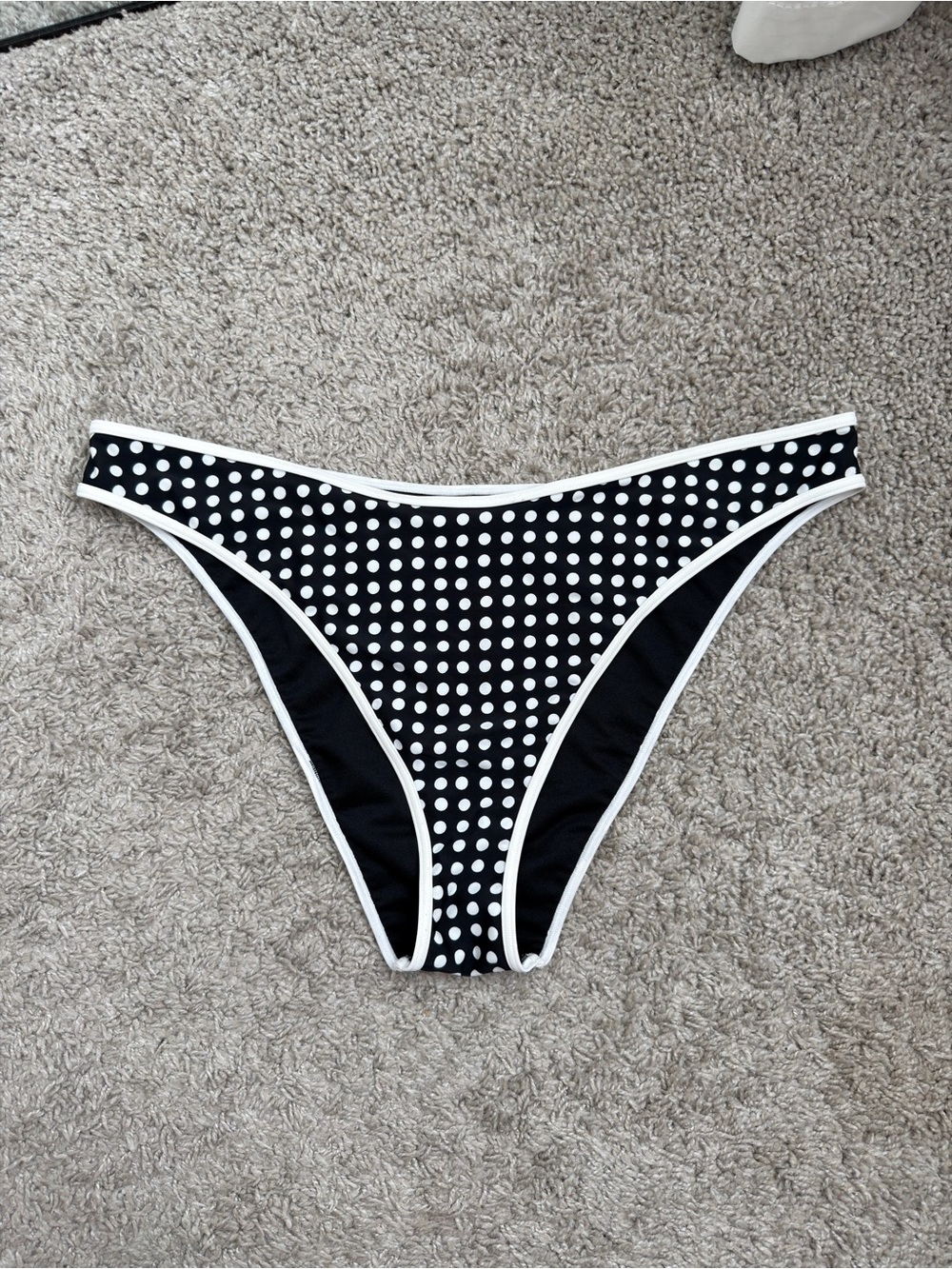 Abercrombie and FitcBlack and White Polka Dot Bikini Bottom XL